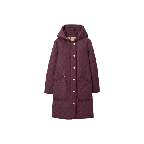 Burberry Темно-фиолетово-красное Женское Пальто