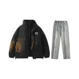 Комплект (черный топ+желтые грязевые штаны)