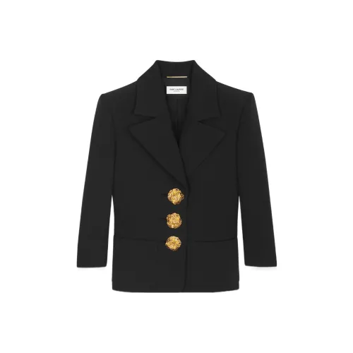 SAINT LAURENT SS22 Бизнес-костюм Куртка Женская Черная