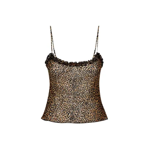 Realisation Par SS25 The Evie Топ на бретелях Женские Indie Леопардовый принт