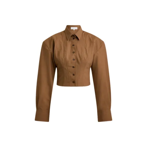 SCANLAN THEODORE Мягкий Tailored Cropped Shirt Женские HONEY