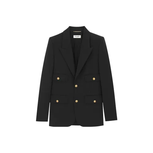 SAINT LAURENT SS23 Бизнес-костюм Куртка Женская Черная