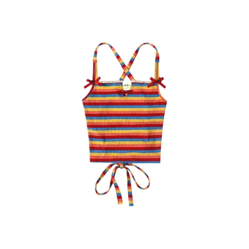 VKXOW Топ на бретелях Женский Радужный Полосы