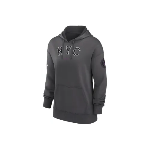 Nike MLB Коллаборация New York Mets Аутентичная Коллекция Толстовка New York Mets Женская Серого цвета