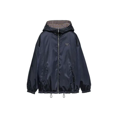 PRADA FW24 Куртки и Пальто Женские Морской Синий