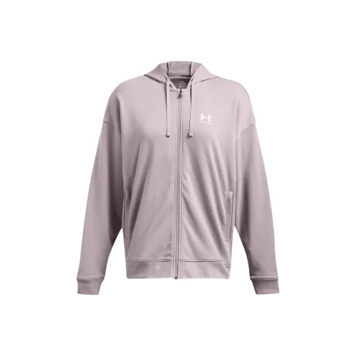 Under Armour Rival Махровый OVERSIZED Full Zip Куртки Пальто Женские Серый Фиолетовый