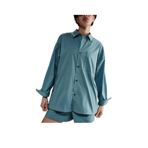 Nike Sportswear Swoosh CHILL Poplin Рубашка Женская Тлеющий Синий