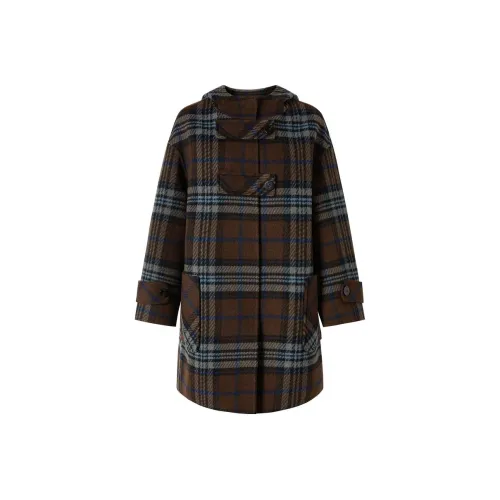 JZ. ANNAKRO Клетка Темный Кофейный Женское Пальто