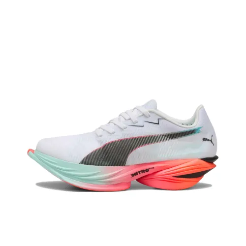 PUMA Fast R NITRO Elite 3 Беговые кроссовки Низкий топ Белый/Ярко-красный/Серый Женские
