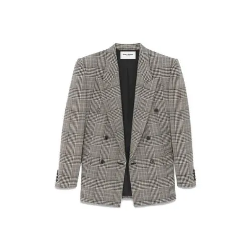 SAINT LAURENT Бизнес-костюм пальто женское серое