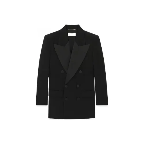 SAINT LAURENT Бизнес-костюм пальто женское черное