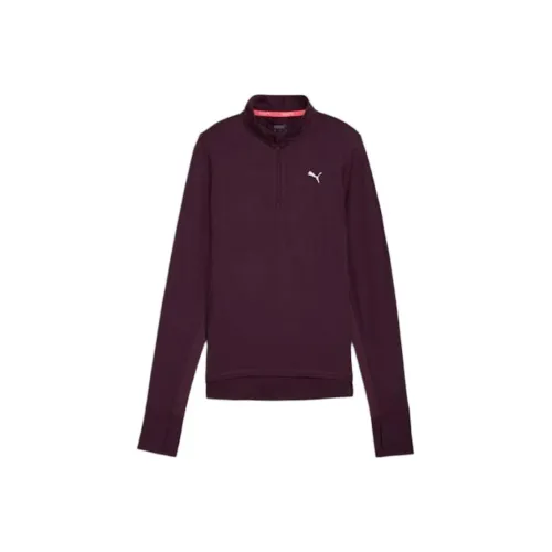 PUMA Run Favorites AVOURITE Quarter Zip Бег Топ Толстовка Женские Midnight Plum