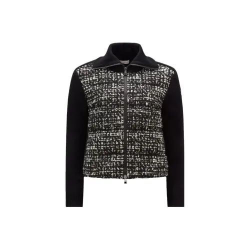 Moncler Padded Corduroy Series Черный/Белый Женские Пуховики