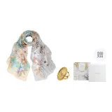 Светло-желтый + золотой лилия, ограниченный, день матери, шелковый шарф, коробка для кольца