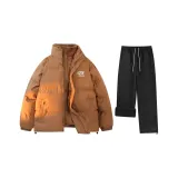 Комплект одежды (Кофейный топ + Черные штаны с флисовой подкладкой)