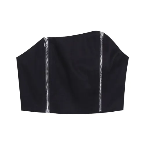 YJ1NGZYZJ Без бретелей Топ Женский Черный