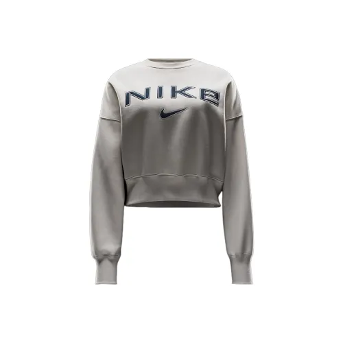 Nike Sportswear Phoenix Fleece Толстовка Женская Светло-Коричневый Белый Арсенал Морской Синий