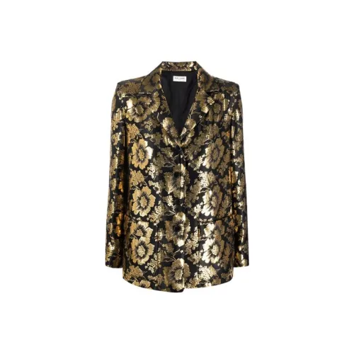 SAINT LAURENT Бизнес-костюм пальто женское золотое