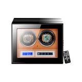 2 слота для часов с внешней стороны угольный и внутренней стороны коричневый - управление на ощупь, регулировка (застежка от отпечатков пальцев)