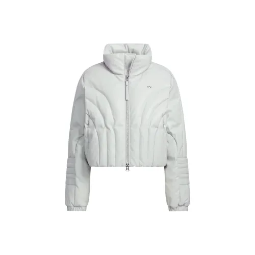 Adidas Originals Пуховик Женские Серебристый Серый