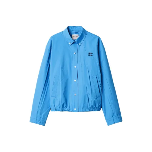 MIU MIU SS25 Куртки и Пальто Женские Коралловый Синий