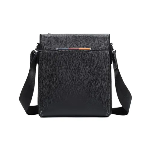 VIHUS Сумка через плечо из коровьей кожи мужская черная