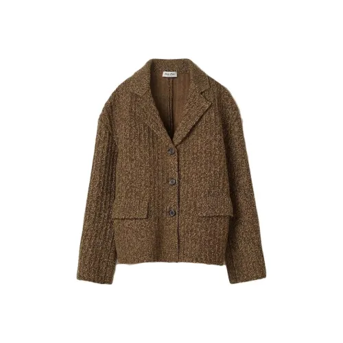 MIU MIU Оливково-зеленый Женское пальто