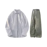 Комплекты одежды [Деним синий, белый с полосами + желтый грязный]