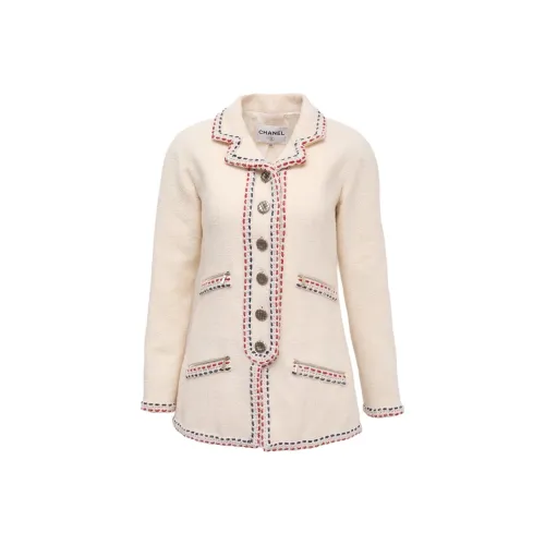 CHANEL Гамбургер Коллекция Куртки Пальто Женские Белые