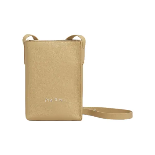 MARNI Телячья кожа Сумка через плечо Маленькая Сумка на плечо Женская Nomadic Бежевая