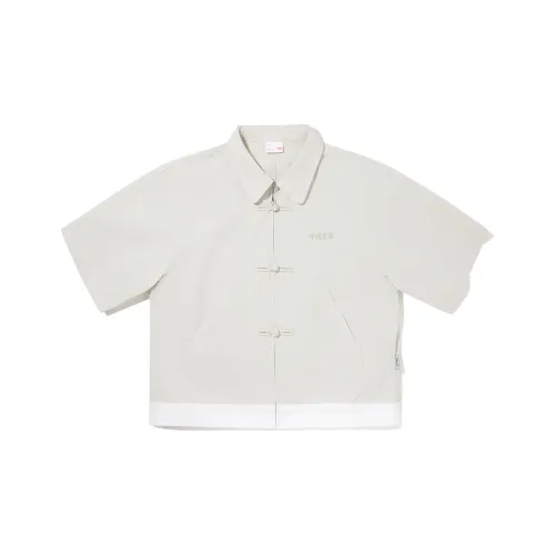 Подкладка x ANB Рубашка Женская Серебряная Лиса Серый Стандартный Белый