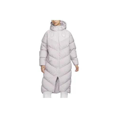 Nike Пуховик Женский Серый Фиолетовый