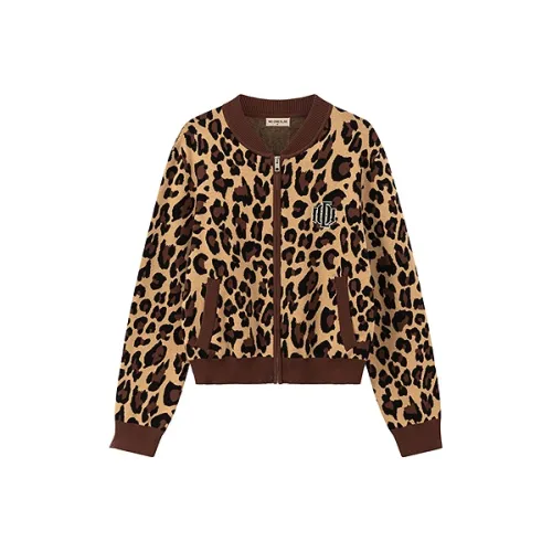NO ONE ELSE Кофейный цвет леопардового принта Женские трикотажные изделия