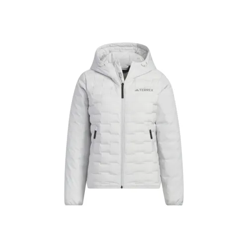 Adidas FW24 Goose Down Woven BAFFLE DOWN Jacket Women's Light Gray Adidas FW24 Гусиный пух Вязаная ткань BAFFLE DOWN Куртка Женская Светло-серый
