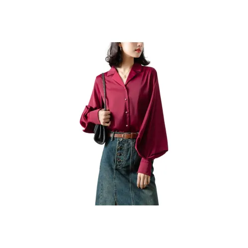 YICHEN Рубашка Женская Анкора Красная