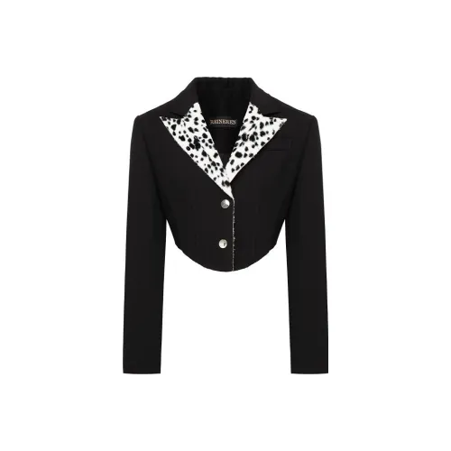 REINEREN Длинный рукав Куртки и Пальто Женские Черный