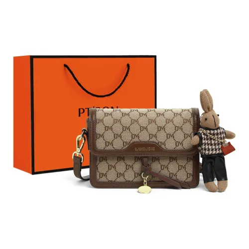 PT'SON Ткань Сумка через плечо Сумка на плечо Маленькая квадратная сумка Стандартная Женская Кофейная