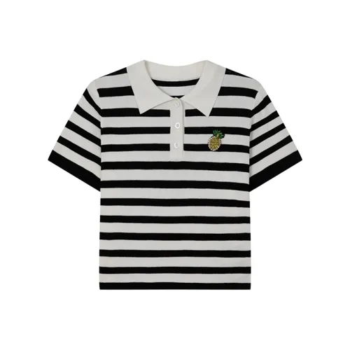 LOUISY AO Трикотаж Женский Черный Белый Полосы