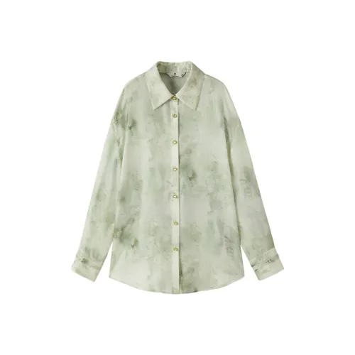 XIANGYING Рубашка Женская Травяной Зеленый