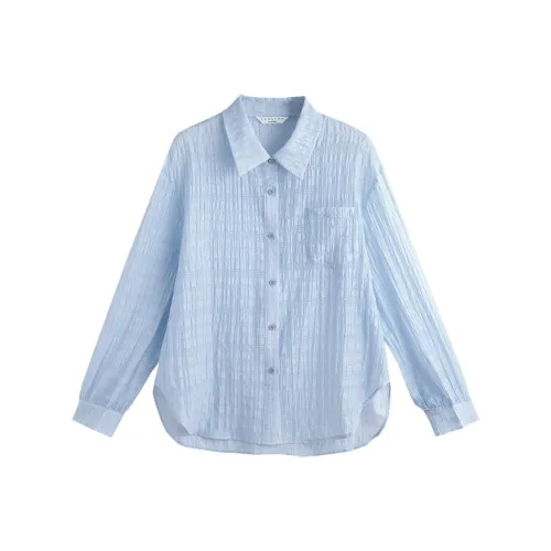 Tonlion Небесно-голубой Женские Рубашки