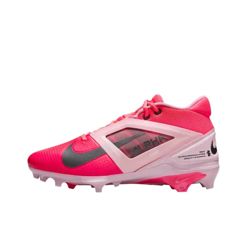Nike Alpha Menace 4 Slip-Resistant Abrasion-Resistant Football Cleats Unisex Pink Найк Альфа Менейс 4 Противоскользящие Устойчивые к Износу Футбольные Бутсы Унисекс Розовый