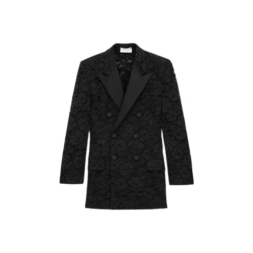 SAINT LAURENT Tuxedo Куртка из гуипур в Куртки и Пальто Женские Черный