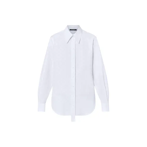 LOUIS VUITTON Монограмма Fil Coupe Рубашка Женская Белая