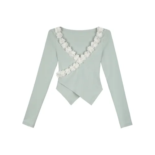 Dreamy Lace Trim Cross Design Knitted Women's