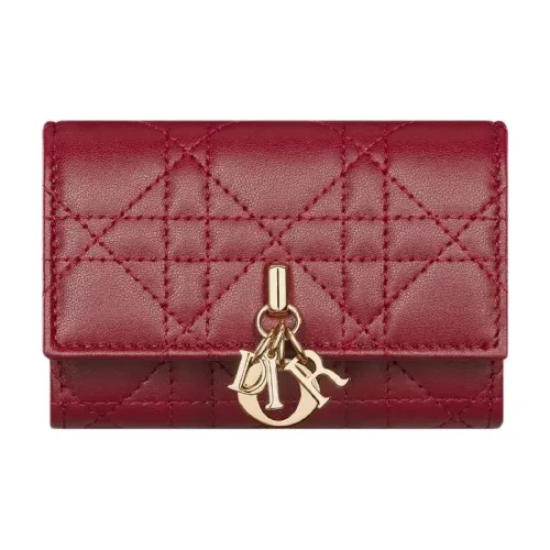 DIOR My Dior Lambskin Wallet Women's Red