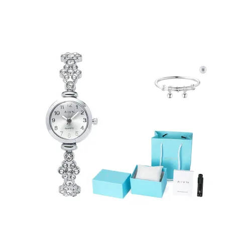 AIVN Rhinestone Embellished Кварцевый механизм Сплав Ремешок Часы Женские часы Серебристый циферблат