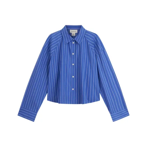 Calvin Klein Рубашка Женская XNS Синий в Полоску