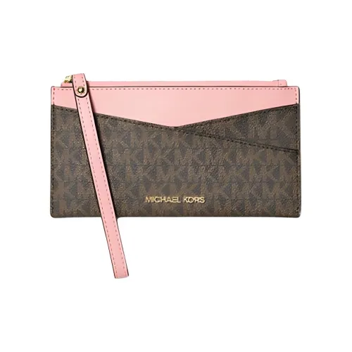 MICHAEL KORS Jet Set Покрытый холст Клатч Кошелек Средний Женский Розовый