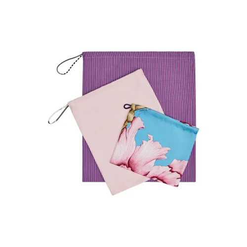 HERMES Шелк с Хлопком и Леной Пэчворк Комбо Набор Унисекс Розовый Многоцветный