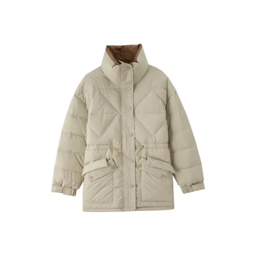 IHIMI Пуховик Женский Серый Бежевый